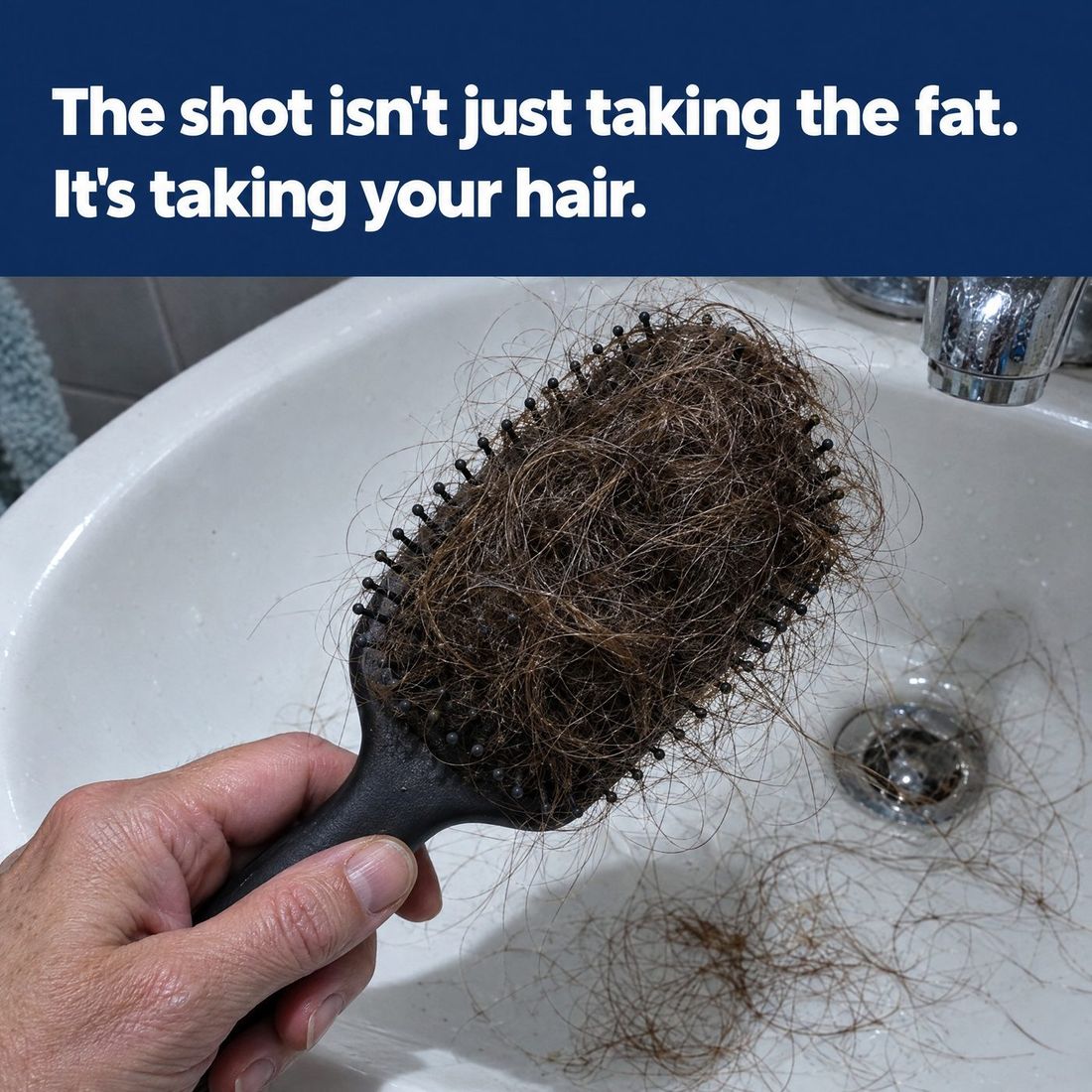 Hairbrush full of shed hair