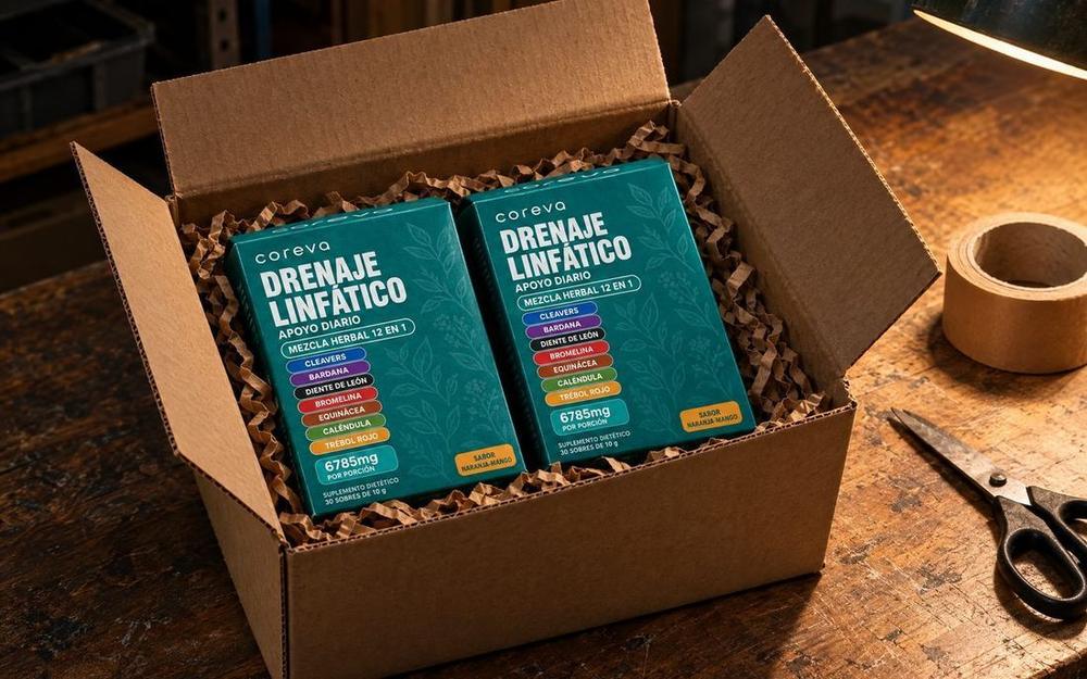 Pedido de coreva empacado y listo para enviar